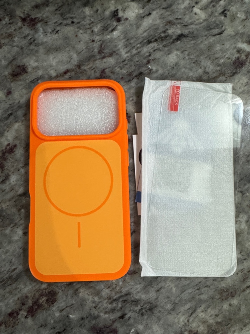 NWOB Orange MagSafe-Compatible Silicone Phone Case with Screen Protector